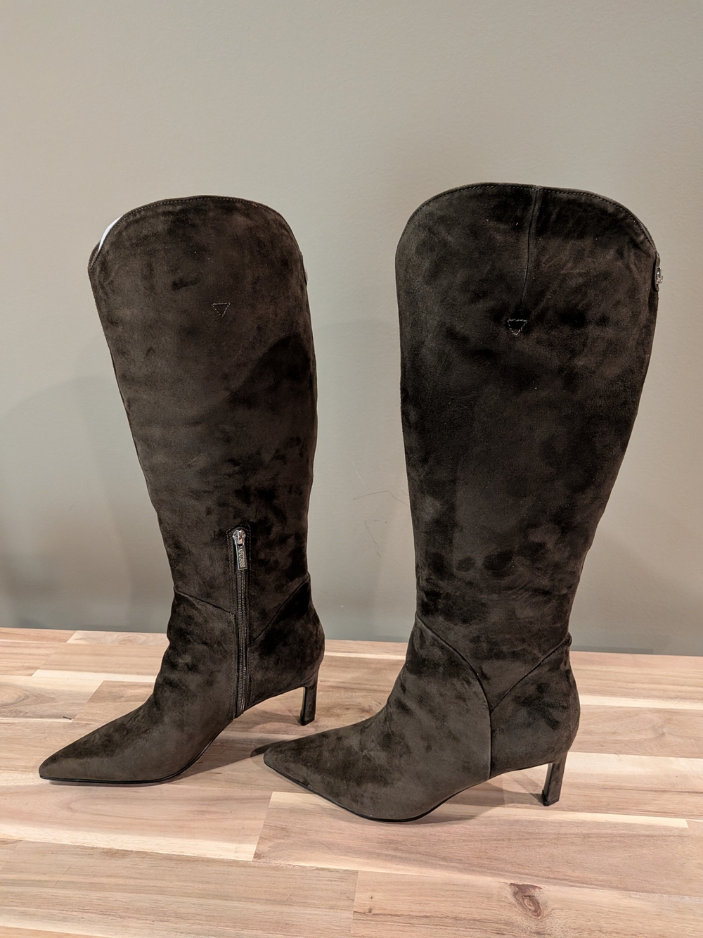 Guess Palisa Wide Calf Knee High Boot Olive Green Women's 7.5 NWOT